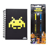 Space Invaders Retro Stationary Collection - Wiro Notebook & Two Pen Set - Clubit.co.uk