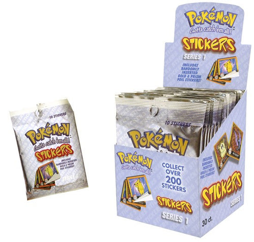Full retail display box of Pokemon Stickers Series 1 1999